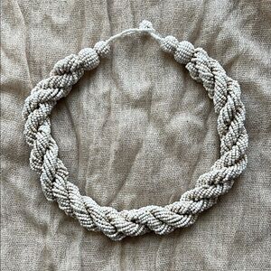 Cream Rope Necklace with Braided Design